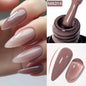 MEET ACROSS 7ml Gelatina Nuda Shimmer Base in gomma Gel Glitter Rosa Viola UV/LED Nail Art Vernis Gel Smalto per manicure Unghie FAI DA TE