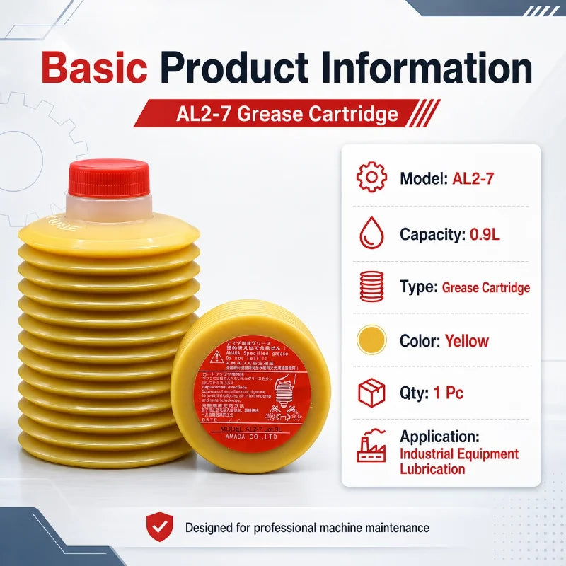 Cartuccia di Grasso LUBE AL2-7 da 0,9L per Macchine CNC AMADA, Pressa Punzonatrice, Lubrificazione Centralizzata Industriale