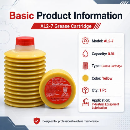 Cartuccia di Grasso LUBE AL2-7 da 0,9L per Macchine CNC AMADA, Pressa Punzonatrice, Lubrificazione Centralizzata Industriale