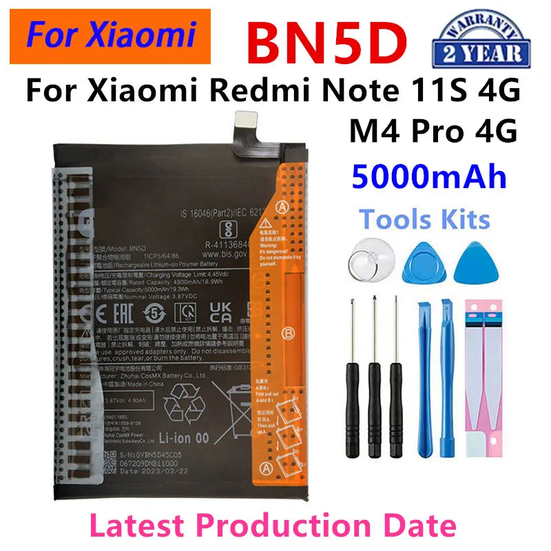 Batterie BN5F BN46 BN5H BN5D BN5L BN5X BN70 per Xiaomi Redmi 7/15/15C/Redmi 14C/12C/10C Note11E/Note 11S/Note 9 Pro