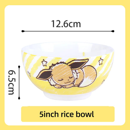 Set di Stoviglie in Ceramica Pokemon Autorizzato SHUNXIANG, Piatti con Motivi Cartoon, Set da Cena, Adatto al Microonde, per Casa, Ciotole