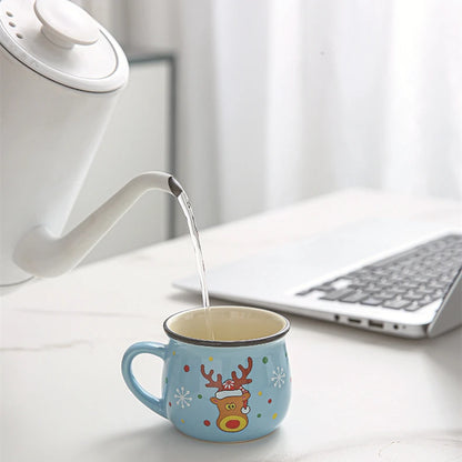 Nuovo 4/1PC Kawaii Natale Tazze Tazze di Ceramica Babbo Natale Alce Figurine Regalo Creativo Per Ufficio Casa Latte Caffè Tazza di Tè Coppie