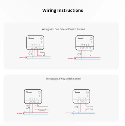 SONOFF ZBMINI L2 Extreme ZigBee Smart Switch Nessun cavo neutro richiesto Interruttore di controllo a 2 vie a 1 banda Funziona vocale Alexa con ZBBridge