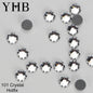 Cristalli YHB Bright Series Crystal AB Dazzling Hotfix Nonhotfix con elettroplaccatura, strass piatti Hotfix per scarpe, borse e abbigliamento.