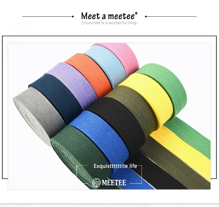 5 Metri 1.3mm 20-50mm Cotone Tessuti Nastro per Borsa Cinghia Zaino Etichetta Nastro Fascia Vestiti Bias Vincolante Accessori Per Cucire FAI DA TE