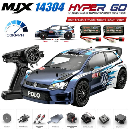 MJX HYPER GO 1/14 14304 14303 60KM/H Auto da Corsa RC Fuoristrada ad Alta Velocità con Trazione Integrale e Motore Brushless 2.4G, Regalo per Ragazzi