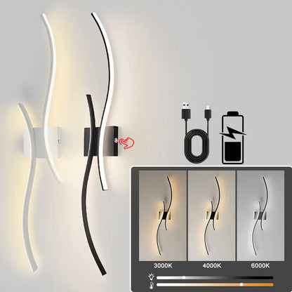 Lampade da parete a LED con batteria ricaricabile senza fili Sconce da parete per camera da letto Luci da parete dimmerabili touch 3CCT con corridoio telecomandato