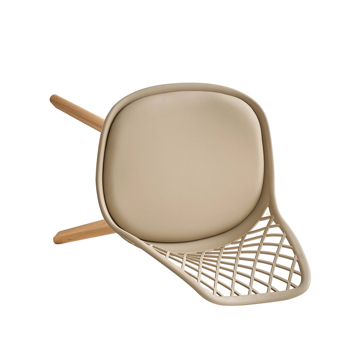 Set di 4/6 sedie da pranzo moderne con schienale in rete con gambe in legno massello e cuscini imbottiti, per sala da pranzo/camera da letto, sedia da caffè