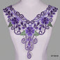 Tessuto per toppe ricamate con fiori eleganti viola per abiti, tende per la casa, accessori per abbigliamento da festa, riparazioni di applique per cucire