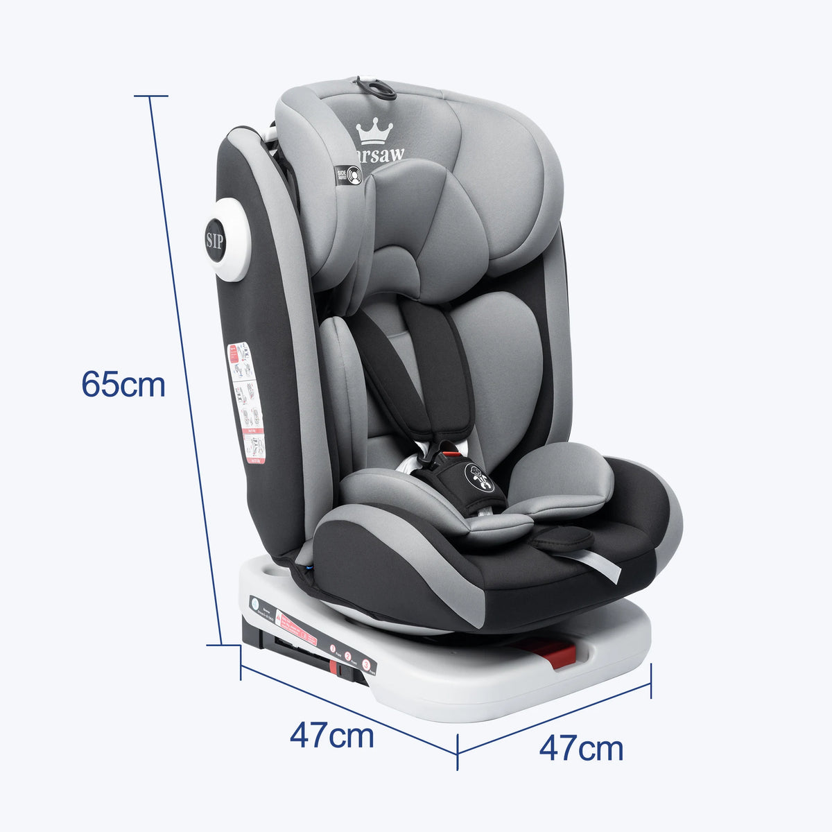 Seggiolino Auto per Bambini AP01 ECE ISOFIX KL005 con Rotazione a 360 Gradi °   Cintura Girevole a 5 Punti 9-36kg 0-12 Anni