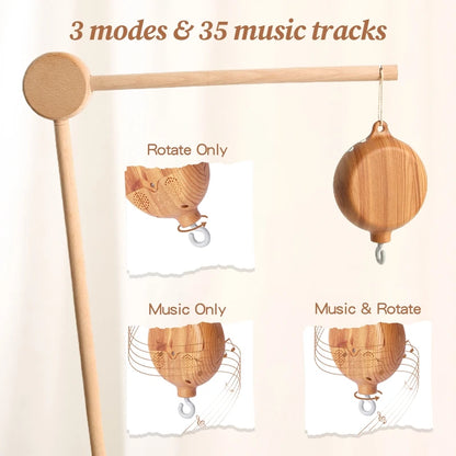 Carillon girevole per neonati Culla Imitazione Colore legno Appeso Sonaglio Bambino Lenitivo Giocattoli musicali 0-12 mesi Regalo per bambini