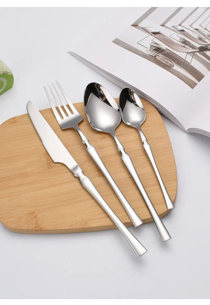 Set di posate in acciaio inossidabile da 30/40/60 pezzi, coltello, forchetta, cucchiaio da caffè, stoviglie, lavabili in lavastoviglie