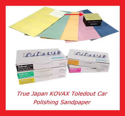 Set di Carta Abrasiva per Lucidatura Auto KOVAX Giapponese, 8 Pezzi, Grana 800-3000, Fogli Abrasivi per Riparazione Vernice e Finitura Liscia
