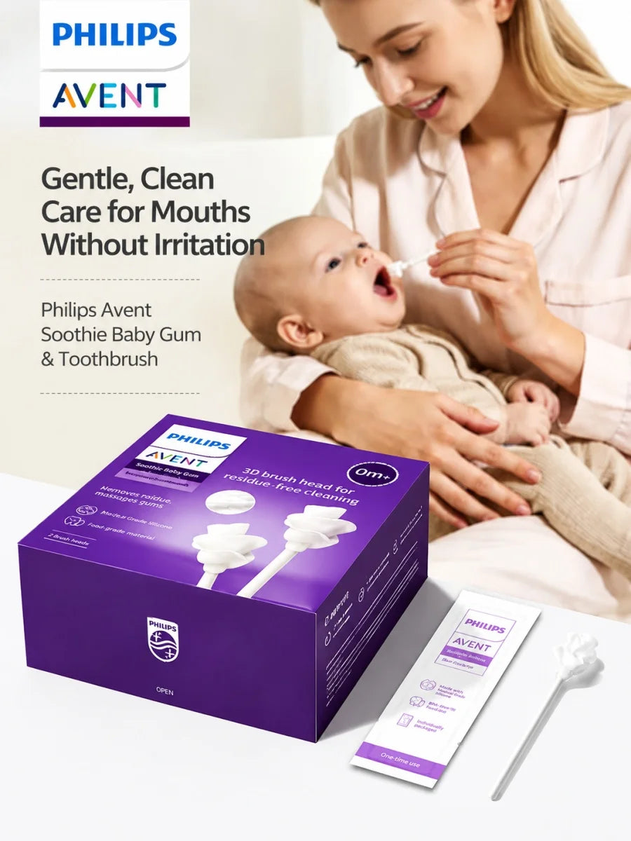 30 Pezzi Pulisci-Lingua per Neonati, Spazzolino da Denti Monouso per Pulizia Orale del Bambino, Bastoncino in Garza per Pulizia delle Gengive