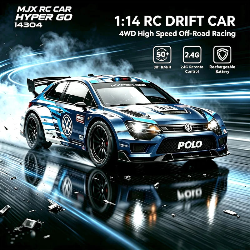 MJX HYPER GO 1/14 14304 14303 60KM/H Auto da Corsa RC Fuoristrada ad Alta Velocità con Trazione Integrale e Motore Brushless 2.4G, Regalo per Ragazzi