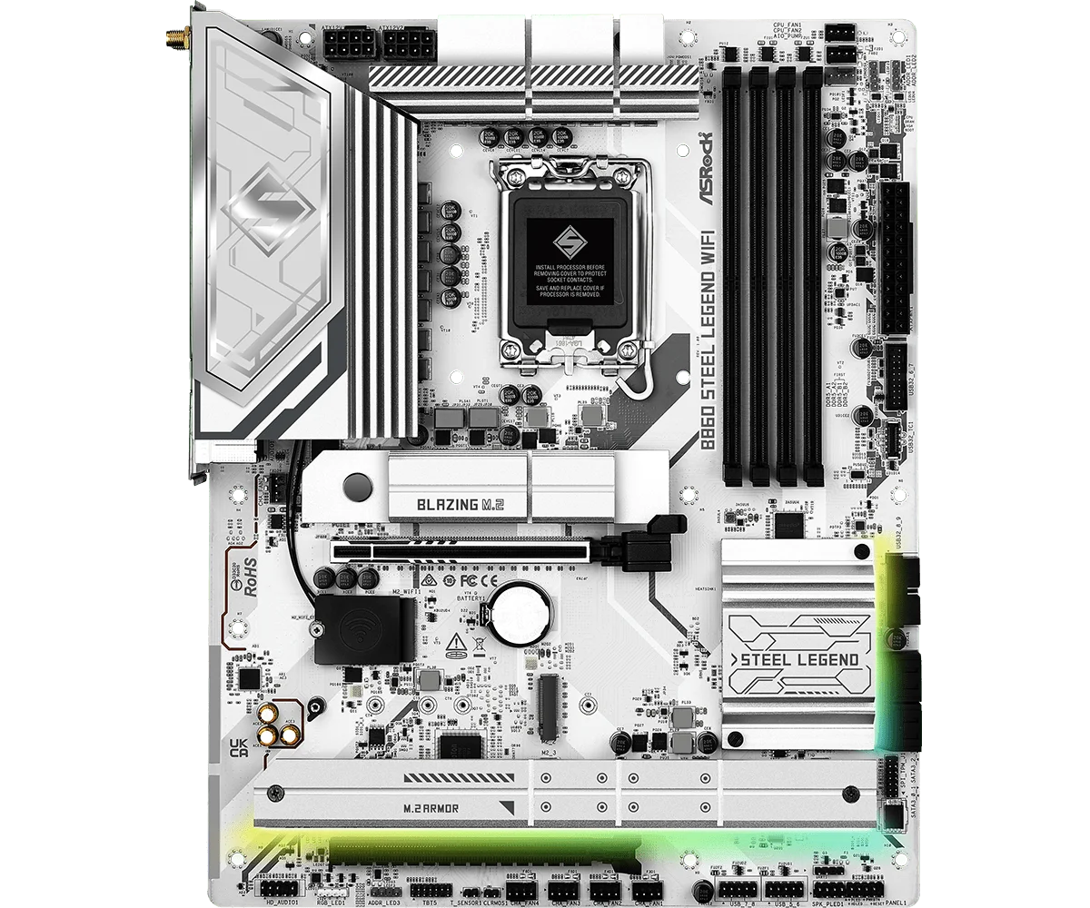 Scheda Madre ASROCK B860 STEEL LEGEND WIFI LGA1851 Supporta Core Ultra 5 225F 5 225 7 265KF 7 265F DDR5 256GB 2.5GbE ATX PCI-E 5.0