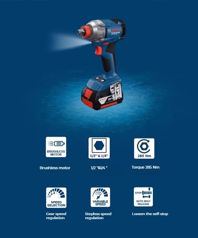 Bosch GDX 18V-285 Avvitatore/Chiave a percussione a batteria Utensili elettrici professionali Bosch AmpShare 18V Strumento di impatto 1/4" Drive esagonale
