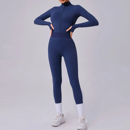 Tuta da donna Set da yoga Tuta intera Pagliaccetti femminili Abbigliamento da yoga ad asciugatura rapida Tute da allenamento Tuta sportiva a maniche lunghe