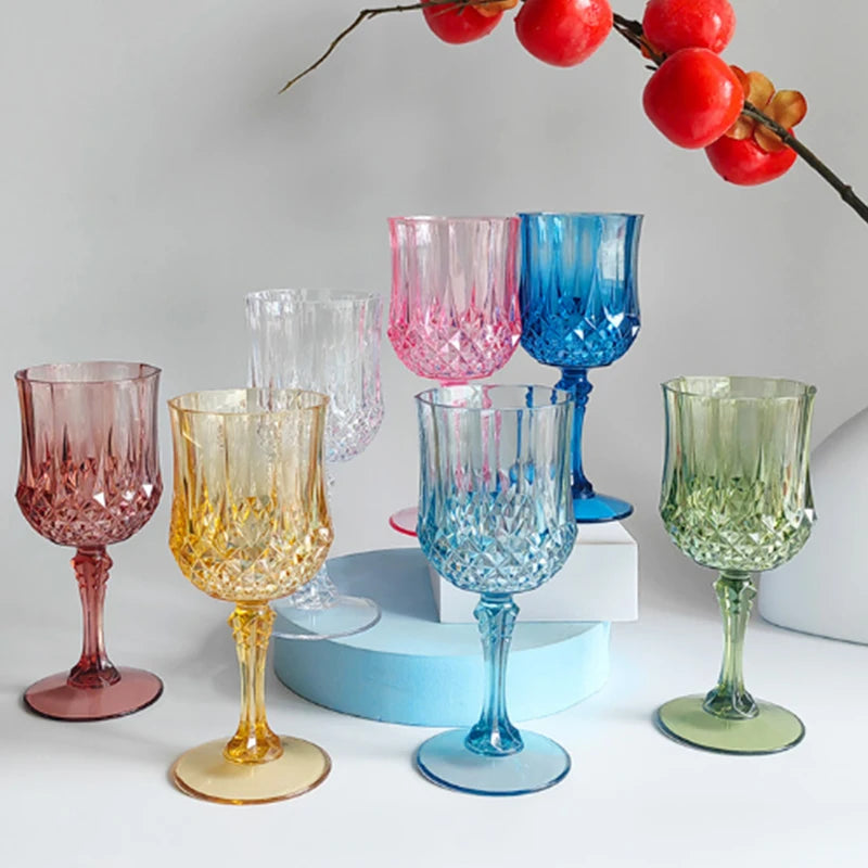 1Pc 220ml Bicchieri Da Vino Del Partito di Plastica Calice di Champagne Cocktail Flauti Tazza Calice di Birra Tazze di Whisky per Banchetti Matrimonio Tostatura