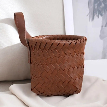 Cesto da parete in plastica, decorativo, intrecciato a mano, per conservare verdure e frutta, contenitore salvaspazio per uova e frutta.