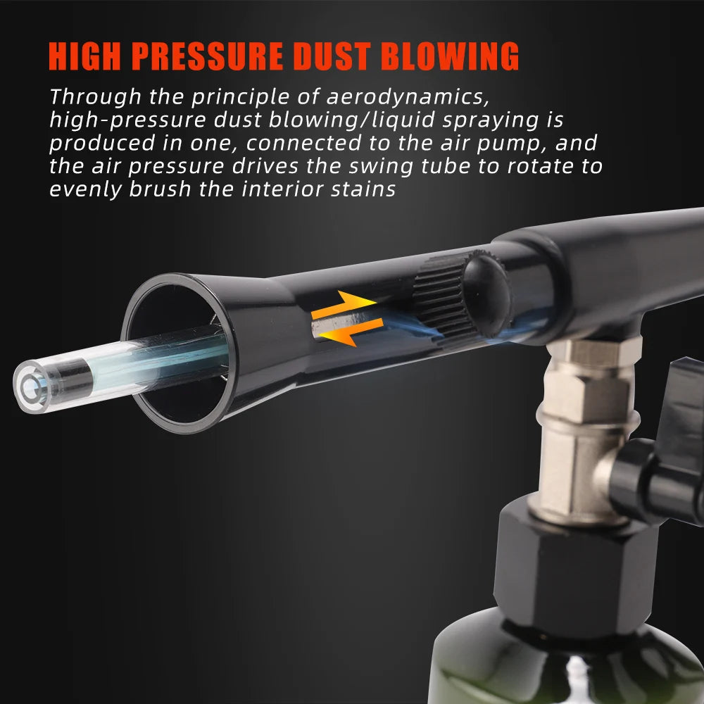 Pistola per la pulizia degli interni dell'auto SPTA Spray per rivestimento ad aria compressa con strumento multifunzione per bottiglie per i dettagli automatici