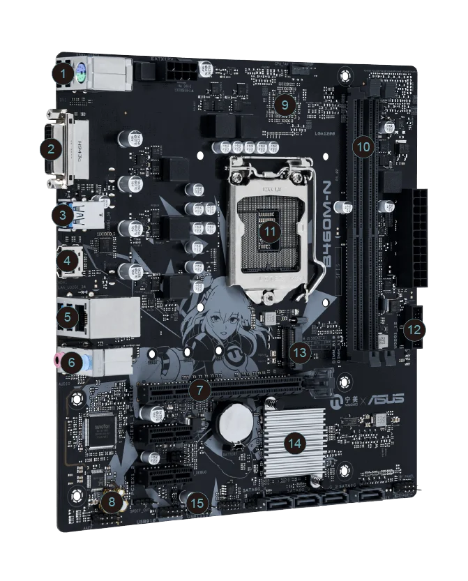 Scheda madre ASUS B460M-N Intel B460 LGA 1200 DDR4 M.2 supporta processori Core i3-10100 10400 10700 10900 G6505