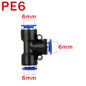 10 pz. Connettore pneumatico PE PEG, raccordo rapido a T riduttore a 3 vie, tubo in plastica, connettore per tubo da 4/6/8/10/12 mm