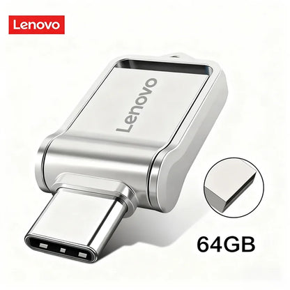 Lenovo Mini, chiavetta USB 3.0 ad alta velocità, in metallo, con interfaccia doppia, capacità 1 TB, 512 GB, 256 GB, adatta per dispositivi Android e laptop.