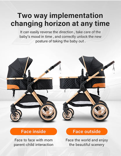 Passeggino 3 in 1 Passeggino multifunzionale Facile da viaggio pieghevole Seggiolino di sicurezza per carrozzina portatile Standard UE Spedizione gratuita