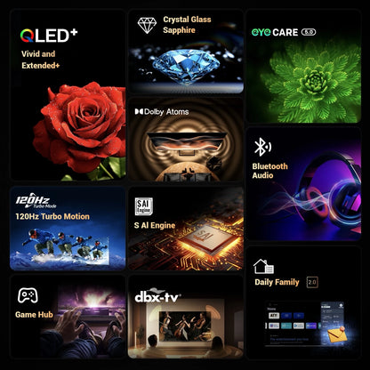 TV LED Smart 4K Metz QLED 43 Pollici Google Tele HDR 10 MEMC DBX Dolby Atmos Game Hub Eyecare Tuner 2025 43Mqf7500Z