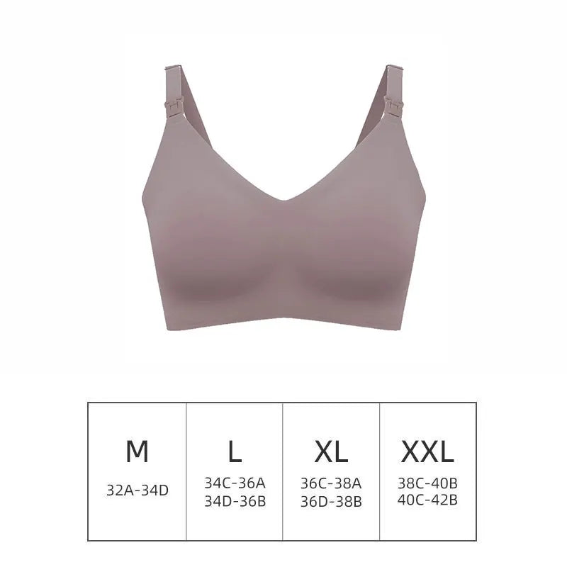 Reggiseno per allattamento da donna con taglio laser ultra sottile Reggiseni per allattamento imbottiti rimovibili senza cuciture Reggiseno di supporto per maternità push up taglie forti
