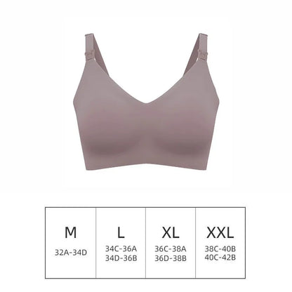 Reggiseno per allattamento da donna con taglio laser ultra sottile Reggiseni per allattamento imbottiti rimovibili senza cuciture Reggiseno di supporto per maternità push up taglie forti