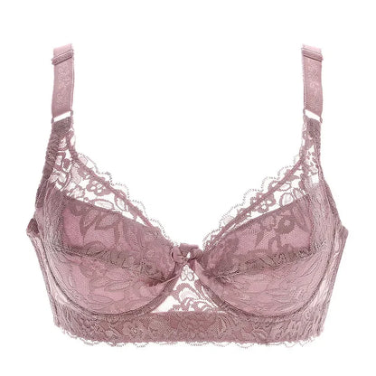 Reggiseno sottile a copertura totale, senza ferretto, regolabile, in pizzo, per taglie forti, copri seno, coppe B C D, reggiseno in pizzo taglie grandi 2028
