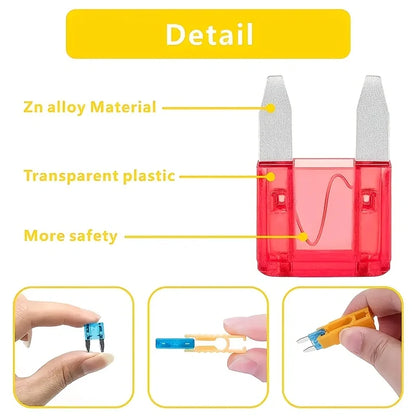 Kit combinato di fusibili per auto da 50-306 pezzi, mini, piccoli e medi, fusibili a lama per applicazioni marine e automobilistiche, 2A 3A 5A 10A 15A 20A 25A 30A 35A