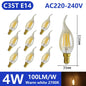 Confezione da 10 lampadine a filamento LED per E27 B22 220V 240V 4W 6W 9W Lampadine a LED bianche calde Lampada in vetro vintage