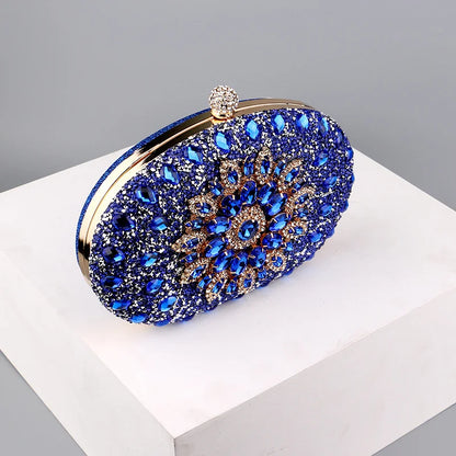 Diamond Crystal Women Make Up Cosmetic Evening Shoulder Messenger pochette borsa per telefono borsa dorata argentea rossa rosa nera