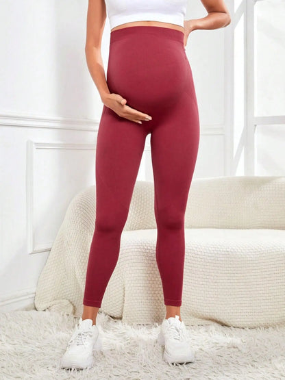 Leggings per gravidanza a vita alta Abiti premaman per donne incinte Pantaloni per il corpo Leggins lavorati a maglia con supporto per la pancia