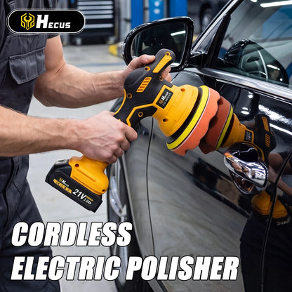 Lucidatrice Elettrica per Auto Hecus 9 Velocità, Senza Fili, con Display Digitale, Utensile Rotante per Lucidatura e Ceratura, Compatibile con Batteria Makita 18V