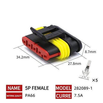 20/50/100 Set 1.5 Serie AMP Automobile Connettori 1/2/3/4/5/6 Pin Super Sigillo Impermeabile Cavo Elettrico connettore PA66 Nylon