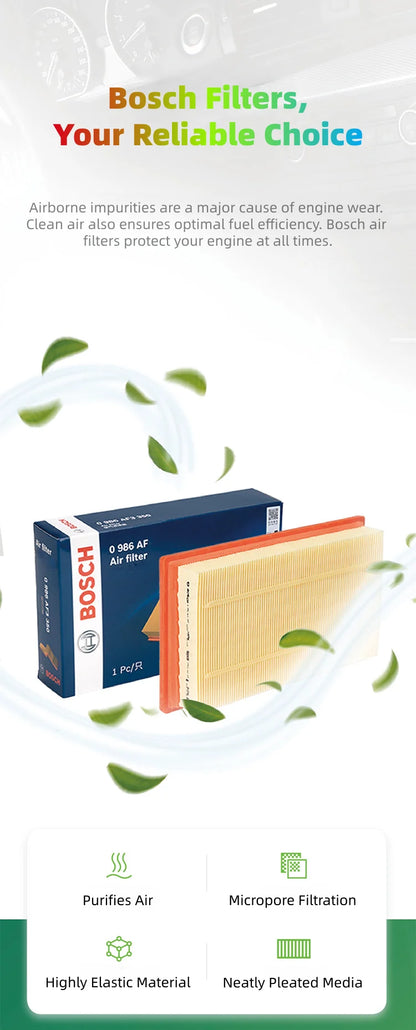 Filtro dell’aria per motore Bosch AF3227 per BMW 118i, 120i, 220i, 228i, X1, X2, MINI Hatch, Cooper, Convertible, Countryman, Clubman [codice originale: 13717619267].