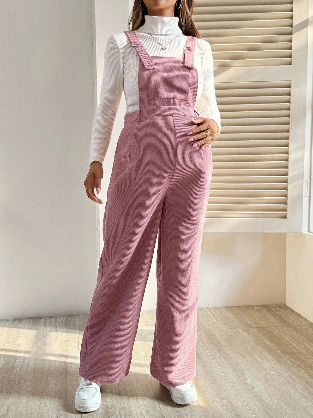 Tuta in Velluto a Coste per Donne in Gravidanza, con Bretelle Regolabili e Gamba Larga, Abbigliamento Casual Primaverile e Autunnale per la Gravidanza