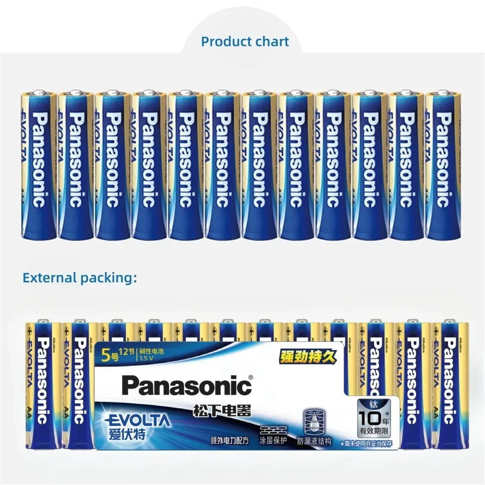 Panasonic 1.5V AAA # Batteria Alcalina a Lunga Durata per Serrature Intelligenti, Telecomandi TV e Condizionatori d'Aria, 4‑96 Pezzi