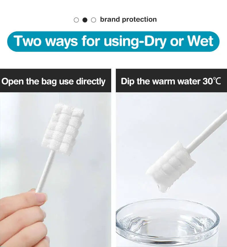 MAMIJOY 30/60pcs Bastone per la pulizia orale del bambino Detergente usa e getta Denti al latte Garza Spazzolino da denti Lavaggio della lingua del bambino Igiene orale neonato
