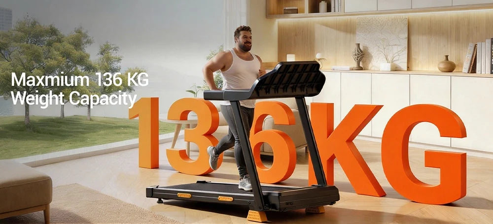 ROBORE SF20 Treadmill Pieghevole per Casa con Inclinazione del 15%, Velocità di 12 km/h, Carico Massimo di 136 kg, Motore Silenzioso Brushless da 3.0HP, Nastro da Corsa 97×40 cm, Tripla Ammortizzazione, Cuscino a 7 Strati