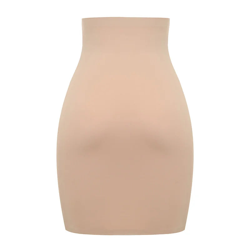 Sottogonna antiscivolo sopra il ginocchio Mezze sottoveste per abiti Shapewear Body Shaper Nuova gonna corta liscia per la biancheria intima con controllo della pancia