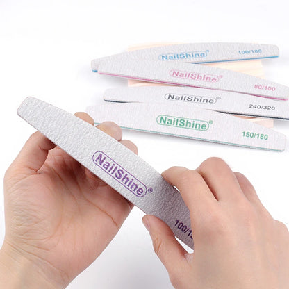 50 pz Lima per unghie in acrilico Forte carta vetrata Blocco tampone per unghie per manicure Lime a ongle 80/100/150/180/240/320 Lime per barche lavabili