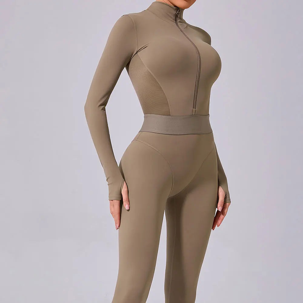 Tuta da donna Set da yoga Tuta intera Pagliaccetti femminili Abbigliamento da yoga ad asciugatura rapida Tute da allenamento Tuta sportiva a maniche lunghe