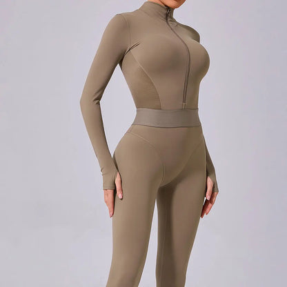 Tuta da donna Set da yoga Tuta intera Pagliaccetti femminili Abbigliamento da yoga ad asciugatura rapida Tute da allenamento Tuta sportiva a maniche lunghe