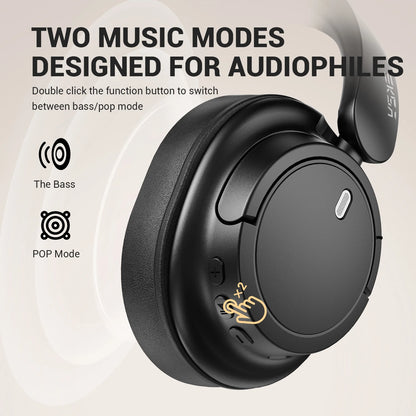 Oneodio EKSA V16 Cuffie wireless Bluetooth 5.3 Cuffie over-ear con microfono Modalità bass/pop Cuffie Hi-res HiFi cablate APP 90 ore