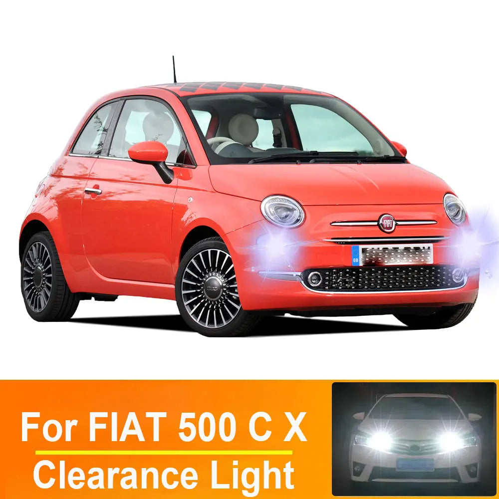 2 Pezzi Luci LED di Posizione per Auto T10 W5W per Fiat 500 500C 500X 2007-2020